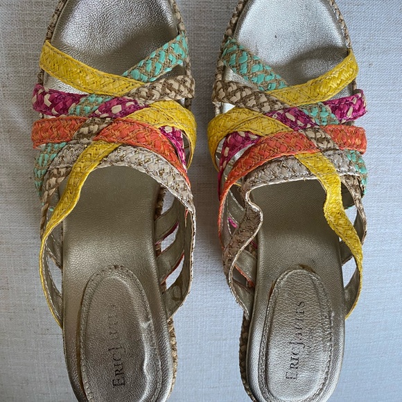 Eric Javits Edy Raffia women wedge Sandal. - Picture 3 of 6